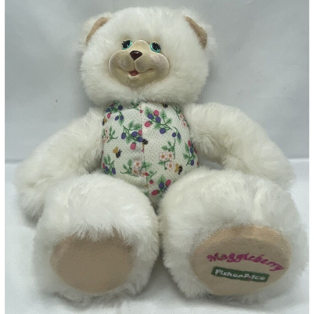 Vintage Fisher Price Maggieberry Bear Plush 1998 Stuffed Animal Toy 10”